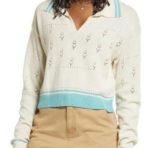 New BP pointelle polo sweater in ivory dove Nordstrom s,m,l,x